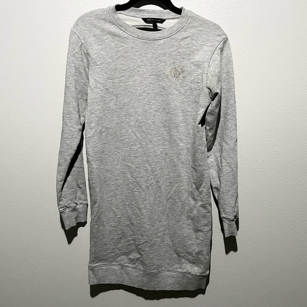 ARMANI EXCHANGE- Gray Mini Sweater Dress with Back Cut Out Size XS